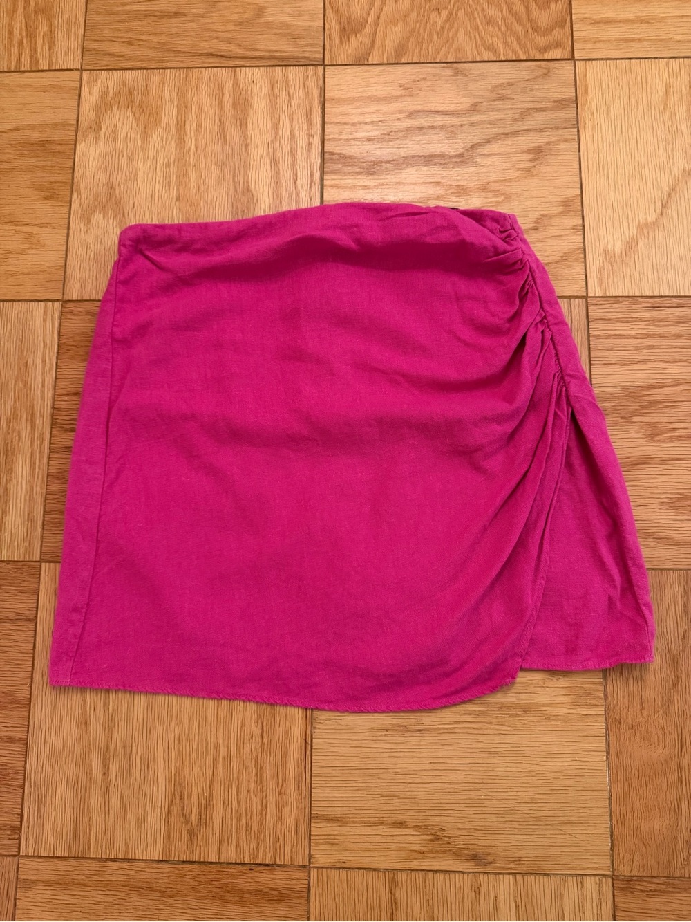 Zara Fuchsia Ruched Mini Skirt